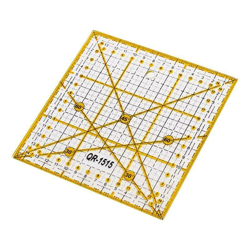 Quilting Ruler,Cut Acrylic Quilters' Ruler with Double Colored Grid Lines for Ea