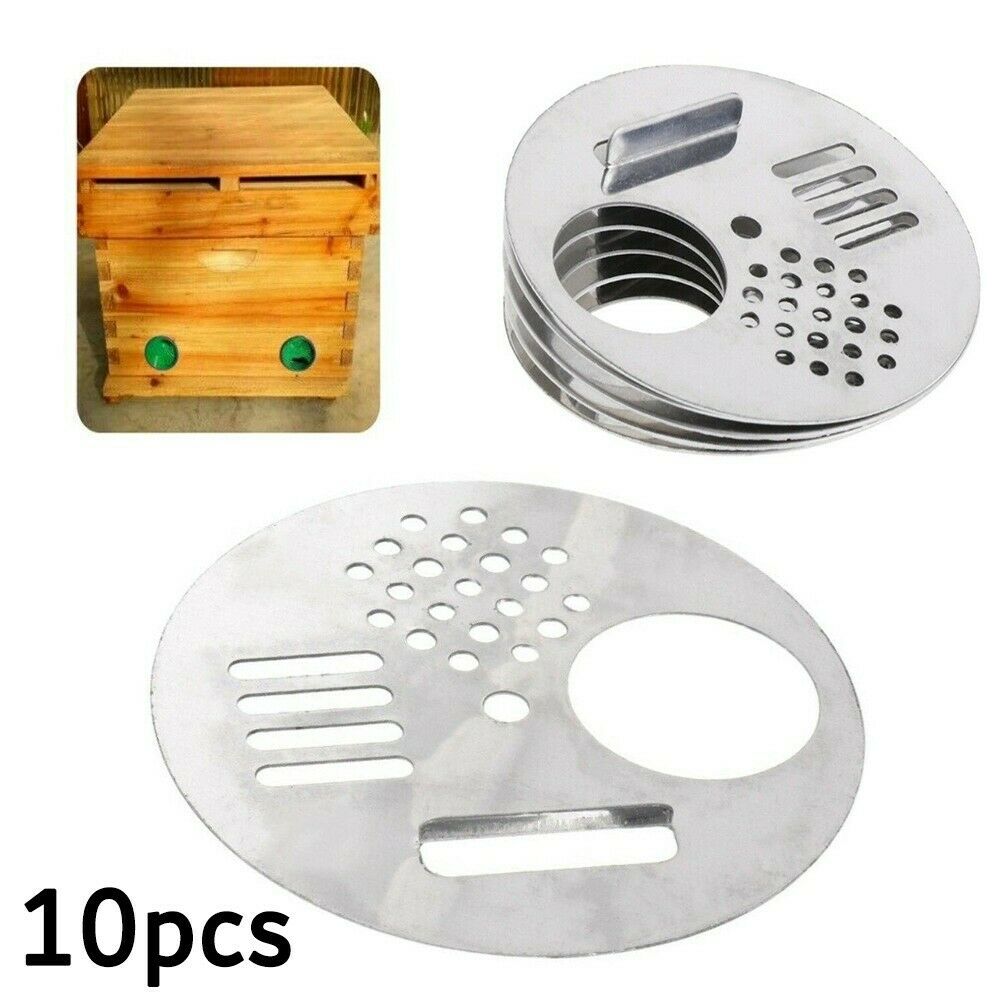 10 Pcs Stainless Steel Hive Entrance Beekeeping Metal Round Honeycomb Nest Gate