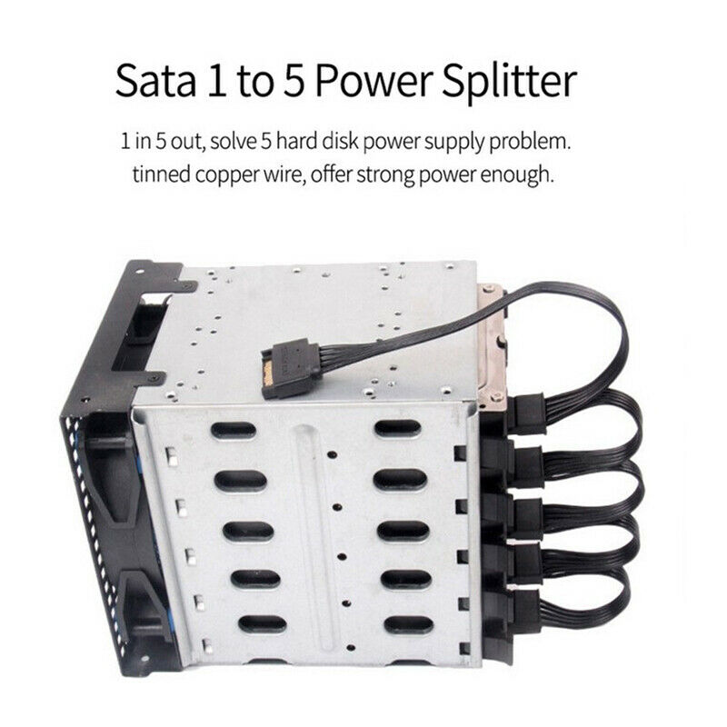 DIY Molex 4pin IDE 1 to 5 SATA 15Pin Hard Drive Power Supply Splitter Cab.l8