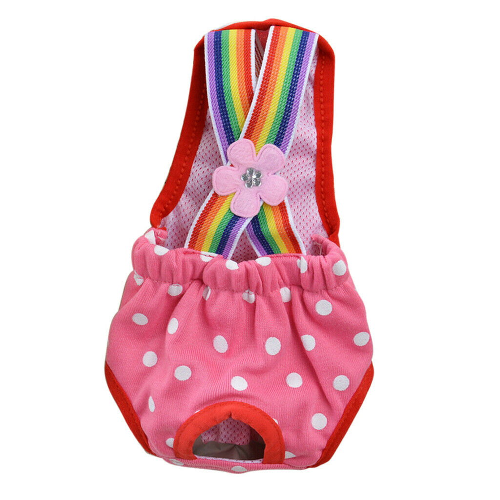 2 x Beautiful Reusable Dog Diapers with Adjustable Strap Suspender â€“ Cotton