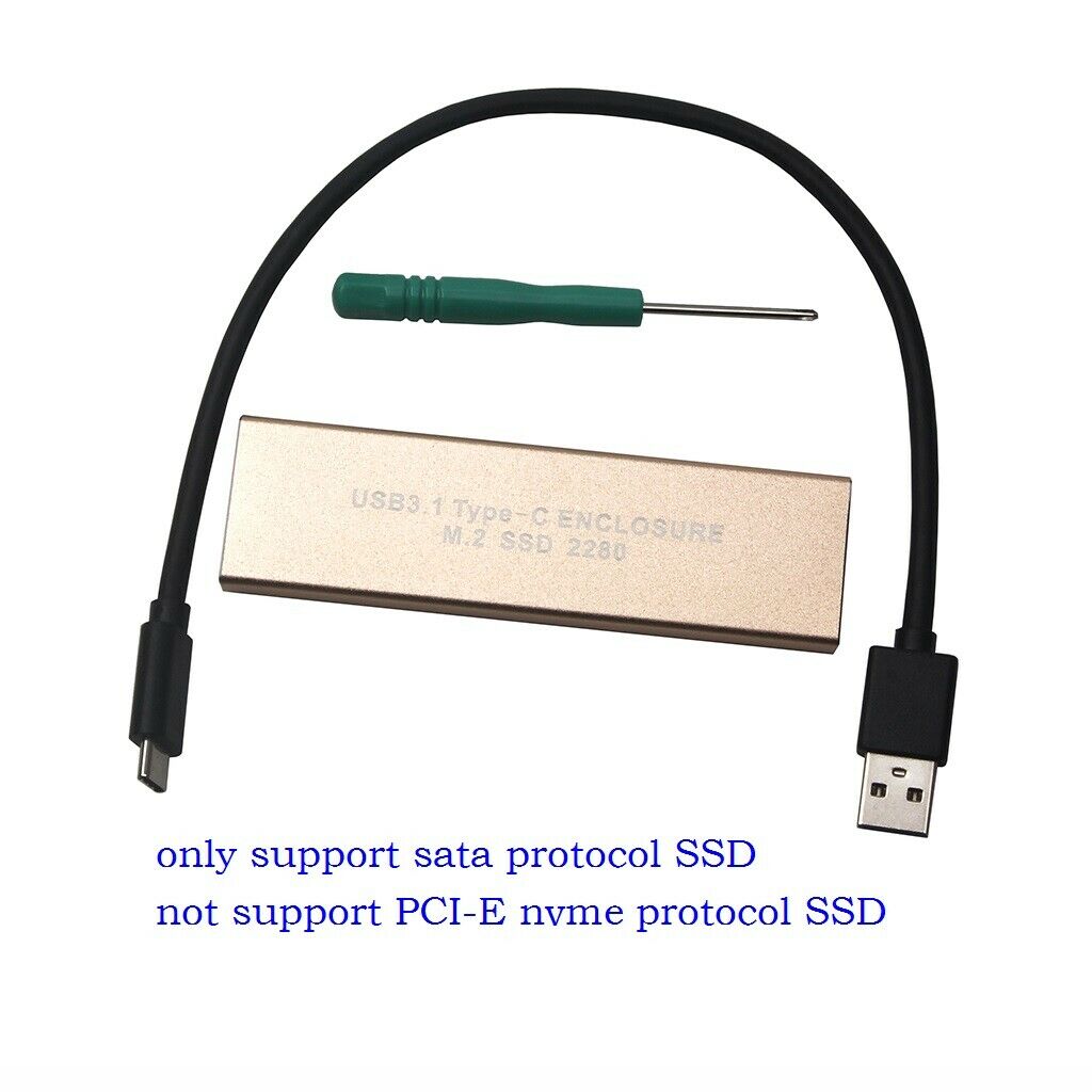 High Speed PCIE USB3.1 HDD Enclosure M.2 to USB Type-C 3.1 Hard Drive Case