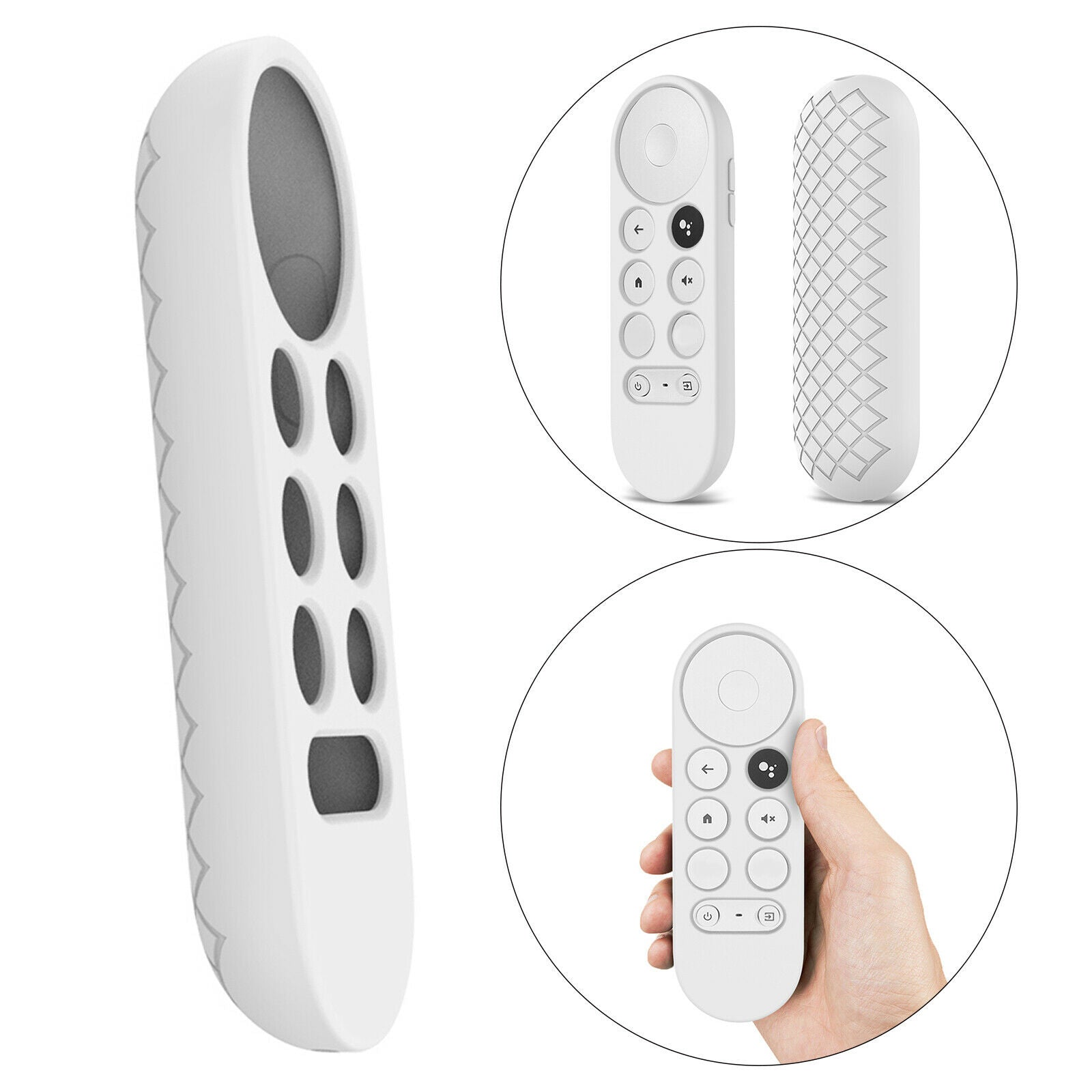 Silicone Protective Case Remote Cover for Google 2020 Voice Remote White