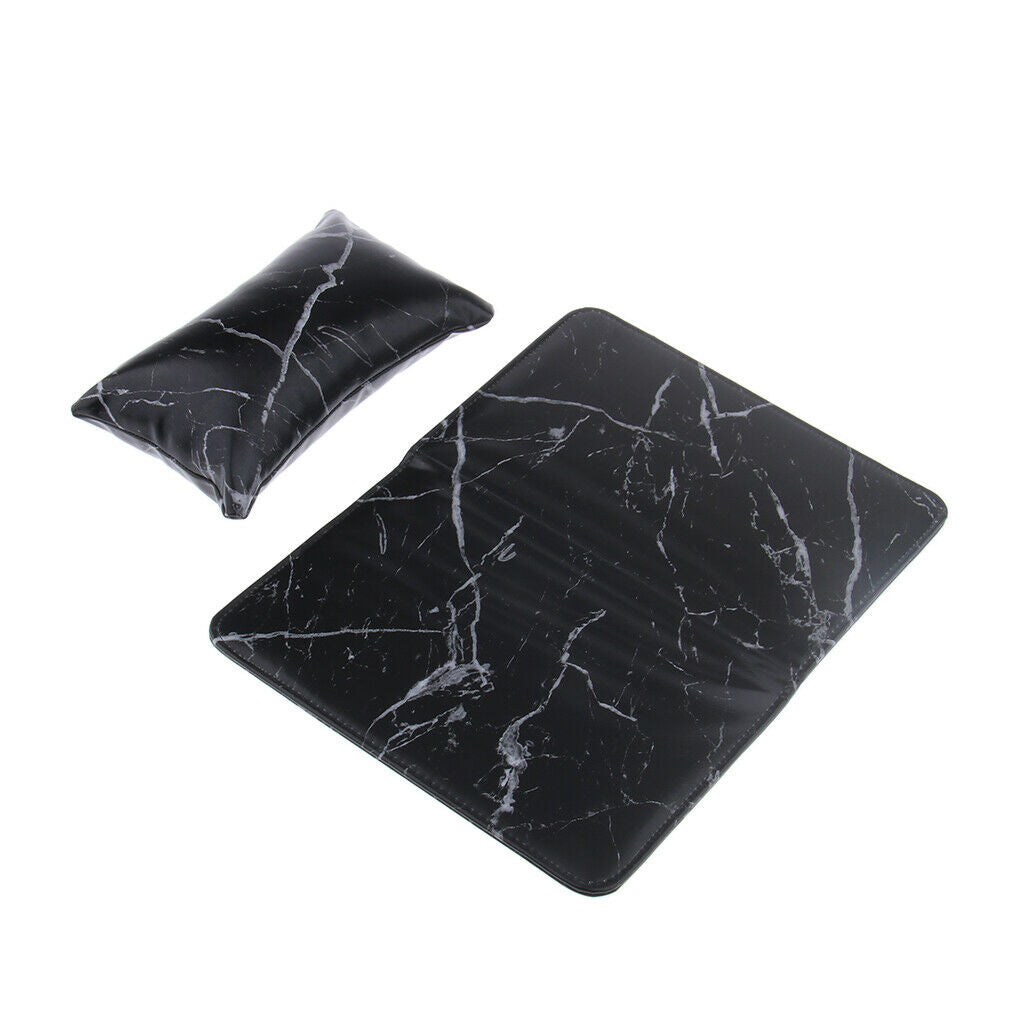 2x PU Leather Soft Hand Cushion Pillow Foldable Pad Nail Art Arm Rest Holder