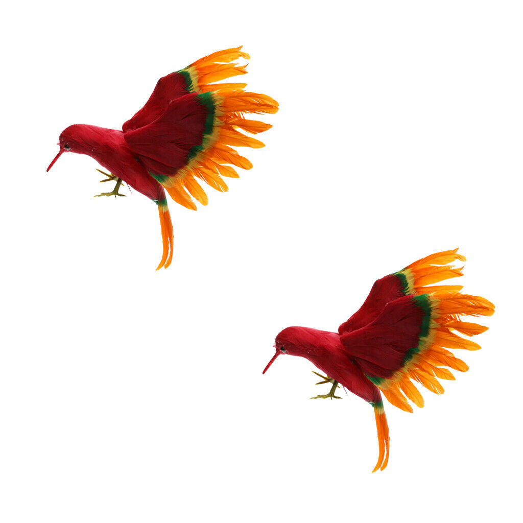 2Pieces Artificial Birds Handmade Kid Craft Home Photograph Party Wedding DIY