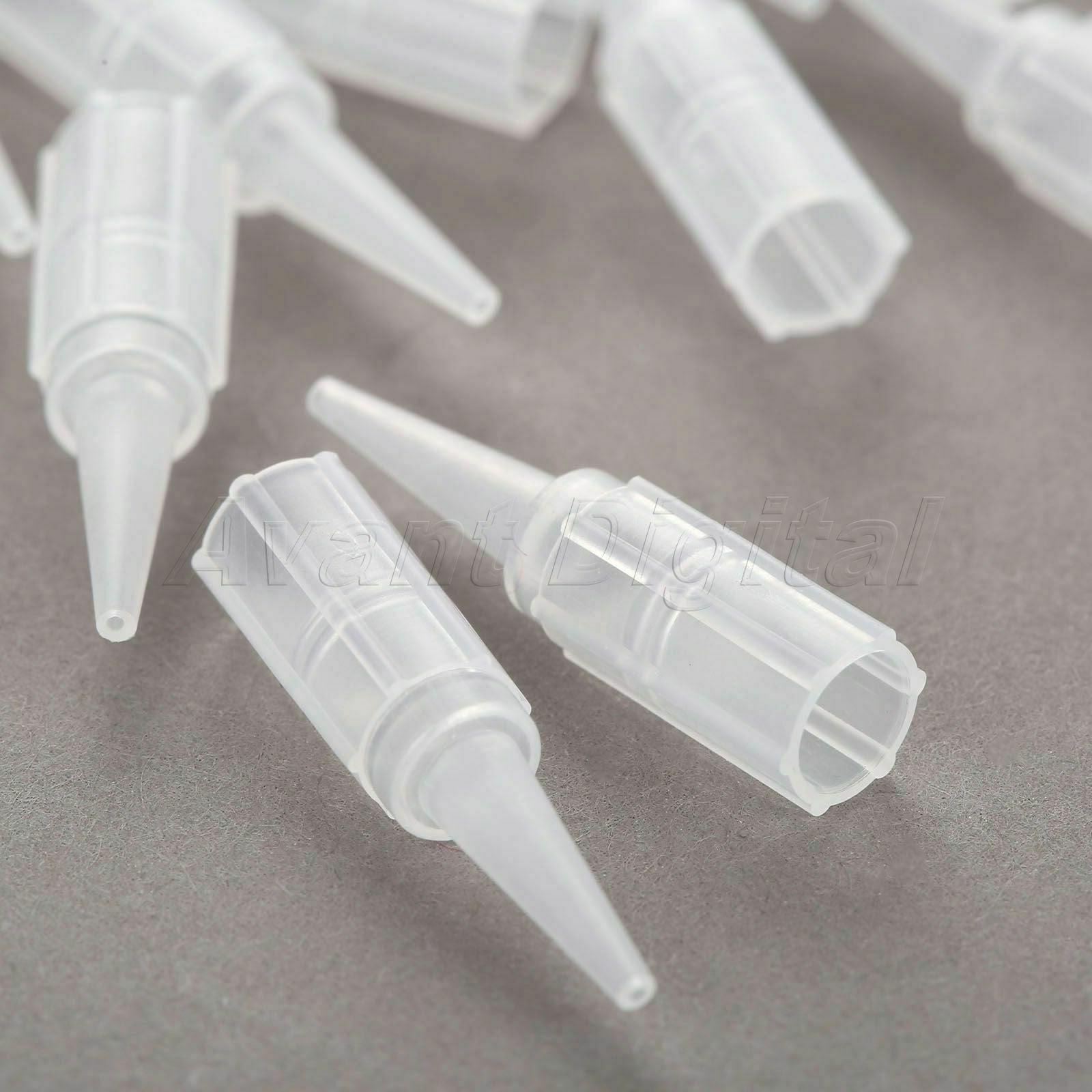 50x White Tattoo Needle Tips Round Mouth 1R Permanent Eyebrow Tattoo Makeup Tool