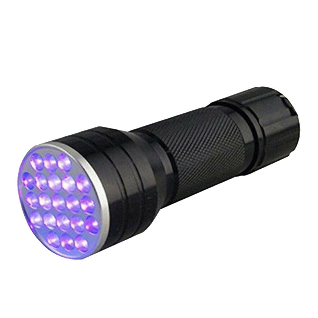 21 LED UV Torch 395nm Ultraviolet Flashlight Blacklight Pet Urine Stain Detector
