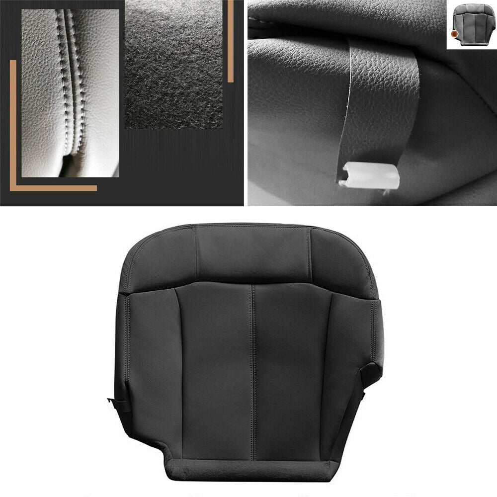 For 1999-2002 Chevy Silverado 1500hd 2500hd Left Bottom Seat Cover Black Leather