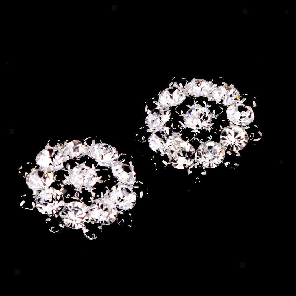 5 Pieces Sparkly Crystal Flower Shape Shank Buttons Sewing on Clothes Dress