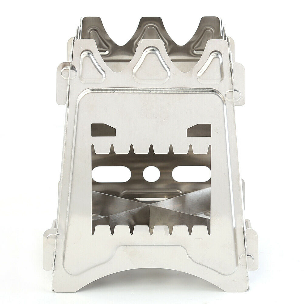 Stainless Steel Firewood Stove Portable Outdoor Picnic Camping Cooking Tool  @