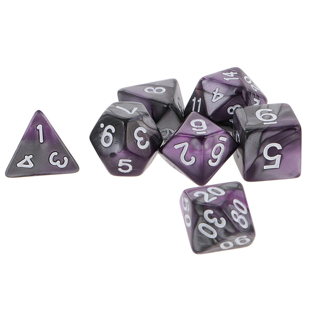 28x Two Colors Polyhedral Dice for D&D DND RPG MTG Table Games Tabletop
