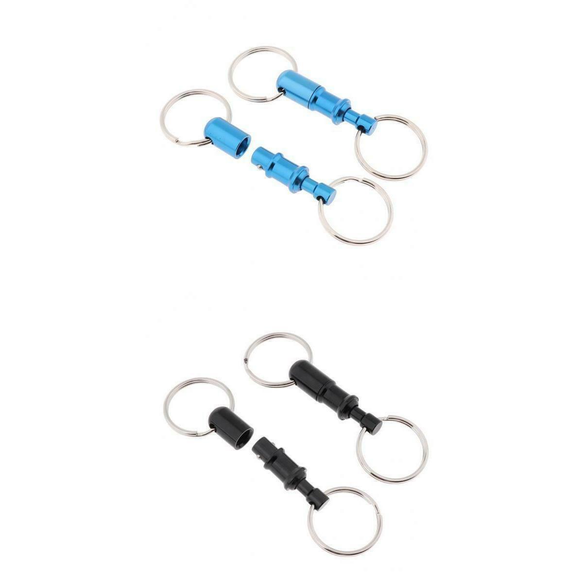 4x Removable Pull Apart Quick Release Keychain Dual Key Rings Separate