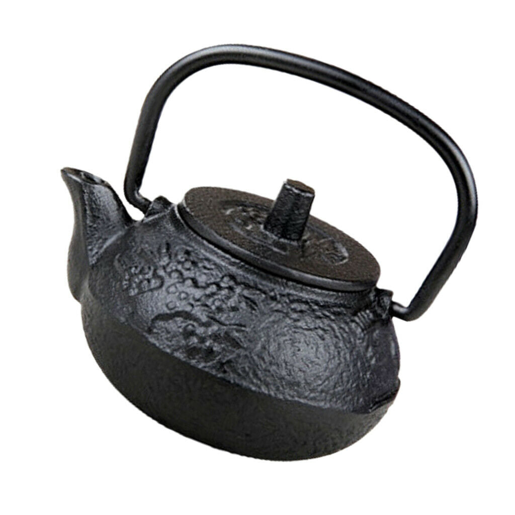 2pcs Retro Teapot Japanese Style Tetsubin Collectable Tea Pot 50ml Black