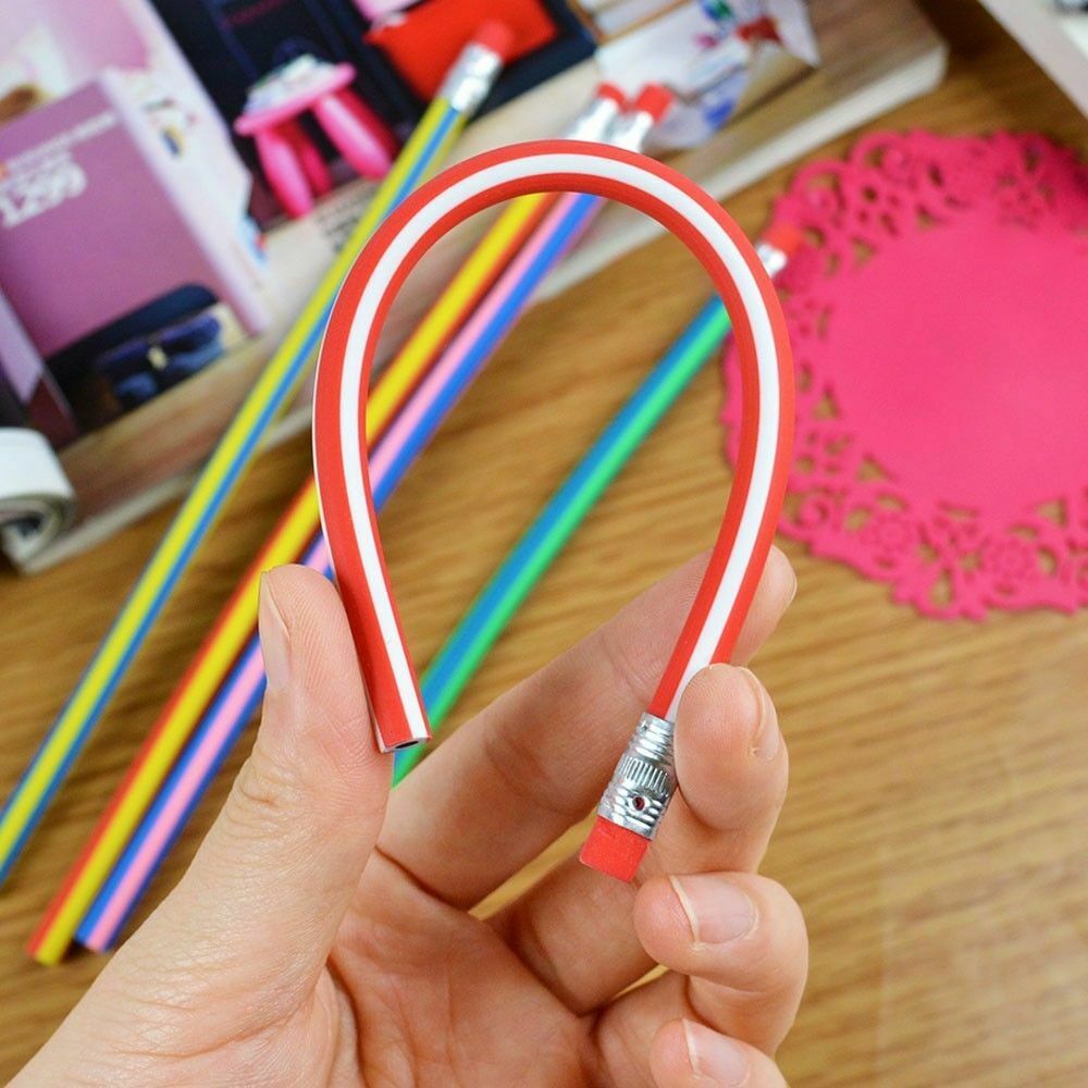 100Pcs Colorful Magic Bendy Flexible Soft Pencil with Eraser For Kids Writing