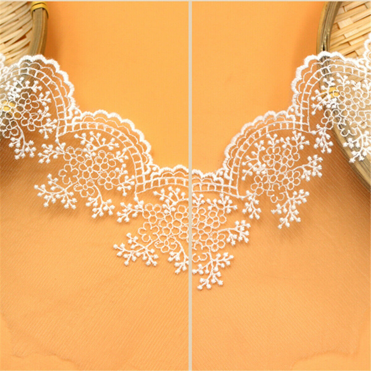 2 Yds White Cotton Crochet Lace Trim Skirt Hem Decor DIY Sewing Accessory 11.5cm