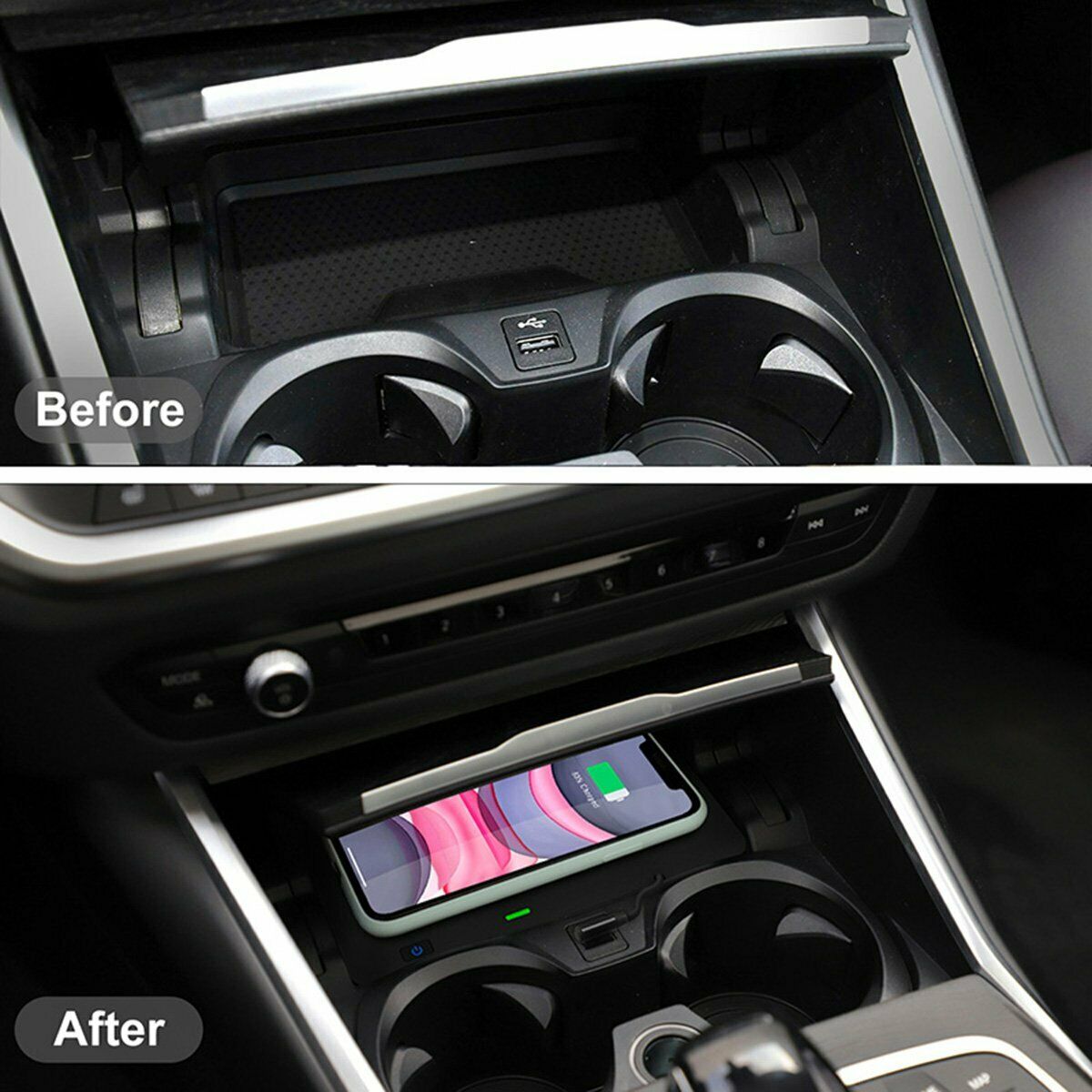 Qi Wireless Fast Charging Pad Mat Center Console for BMW 3 Series G20 2019 2020