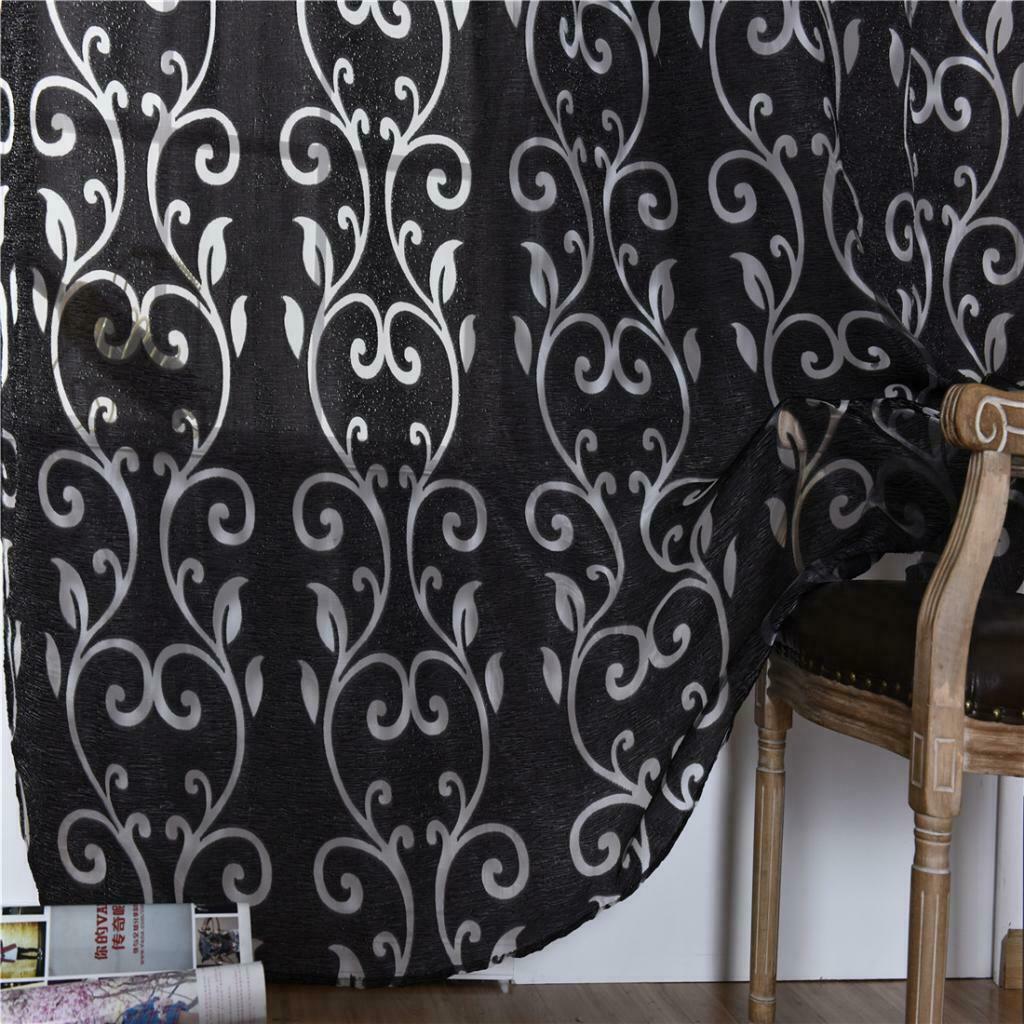 100*200cm Decorative Room Wear Rod Curtain Shade Panel Voile  #1 Black