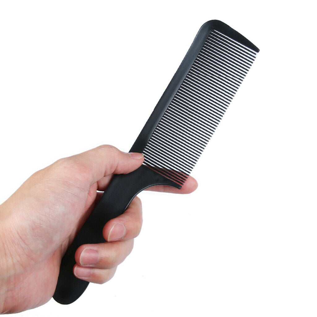 2pcs Plastic Curved Hair Clipper Cutting Comb Barber Salon Slicked-back Hair