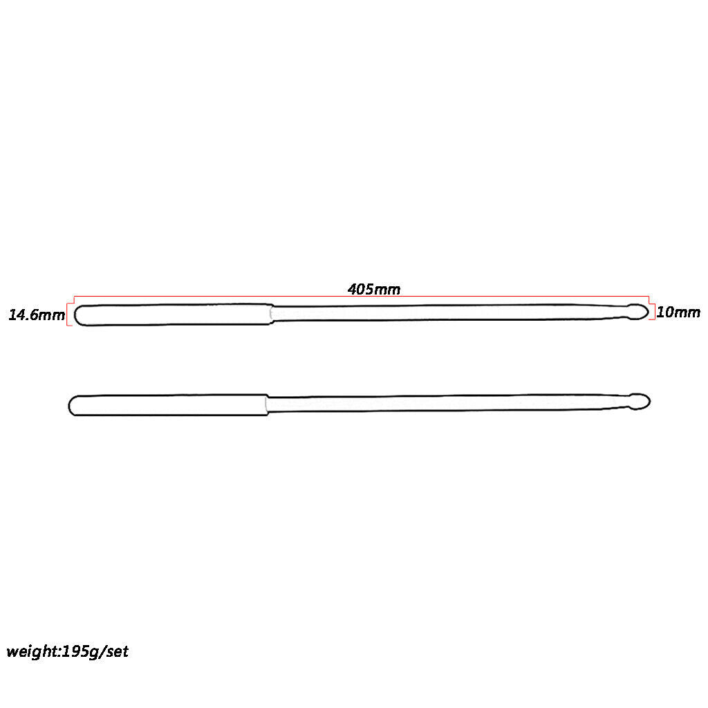 Pack of 2 5A Drum Set Mallets Rods Drumstic Great Balance 405mm Blue