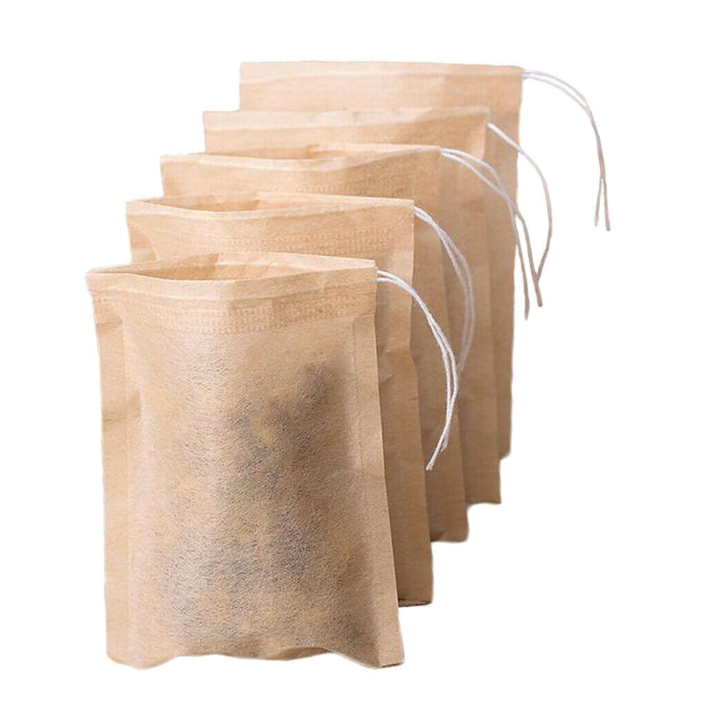200Pcs Empty Teabags Tea Filter Bags Disposable Tea Infuser Drawstring for Loose