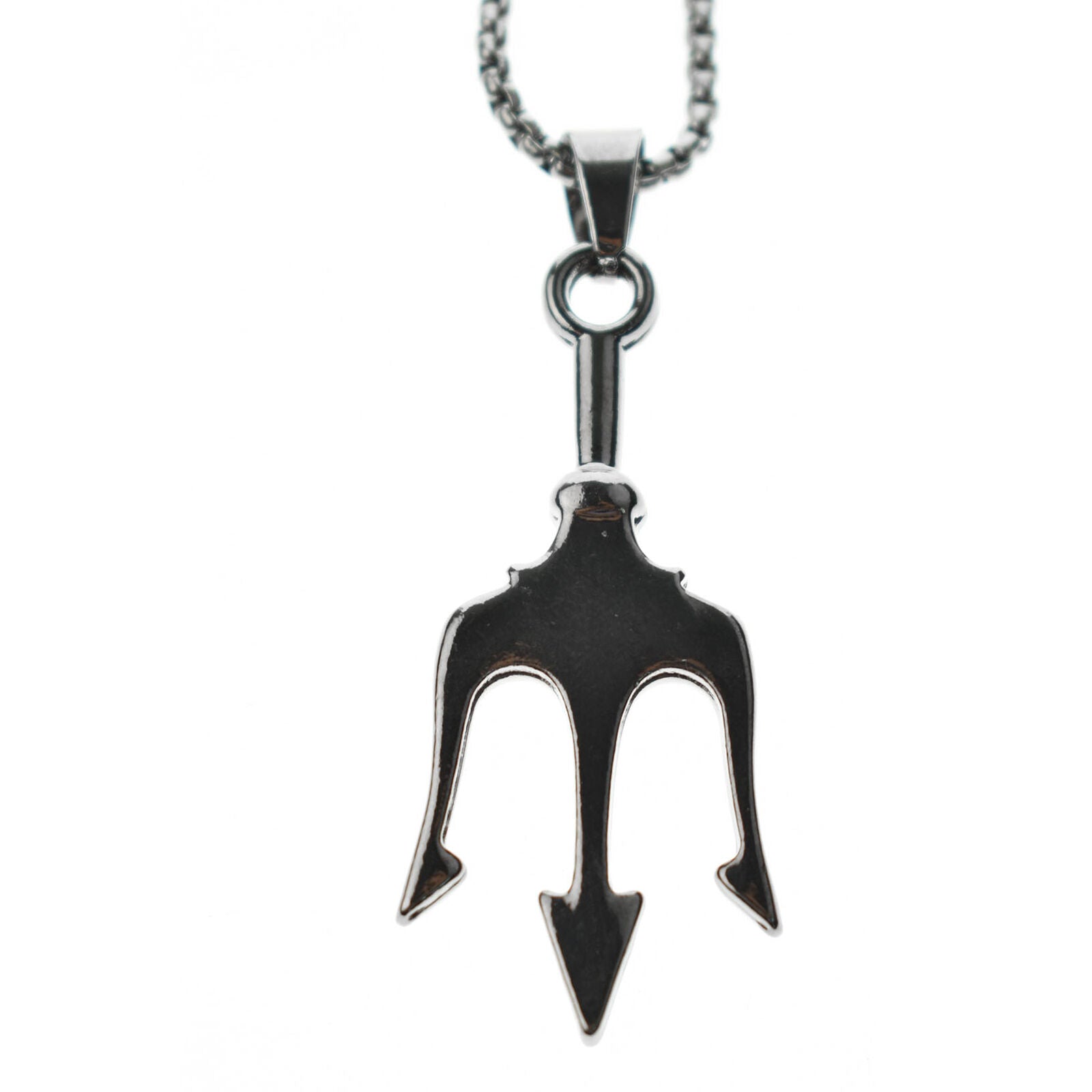 Stylish Neptune Trident Pendant Men Necklace Viking Father Day Gift Boxing Chain
