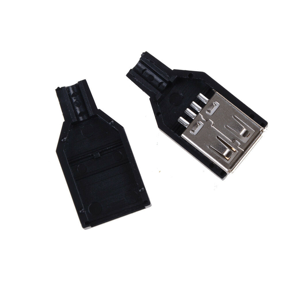 10X USB2.0 Type-A Plug 4-pin female Adapter Connector jack&Black Cover gvP0 WF