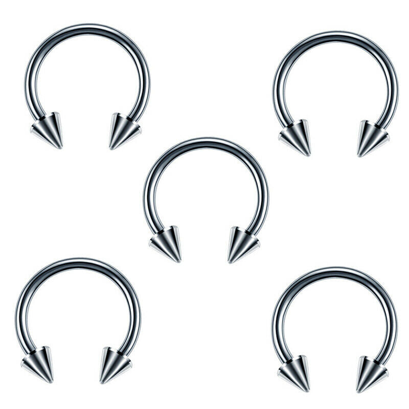 60Pcs Steel Mixed Nose Lip Eyebrow Tongue Belly Bar Ring Body Piercing Je.l8