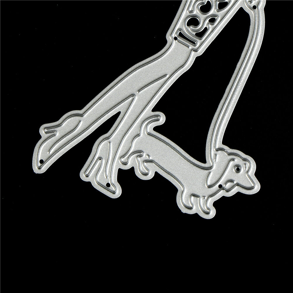 Happy Girls Walk the Dogs Metal Cutting Dies Embossing Stencils Decorative Cards