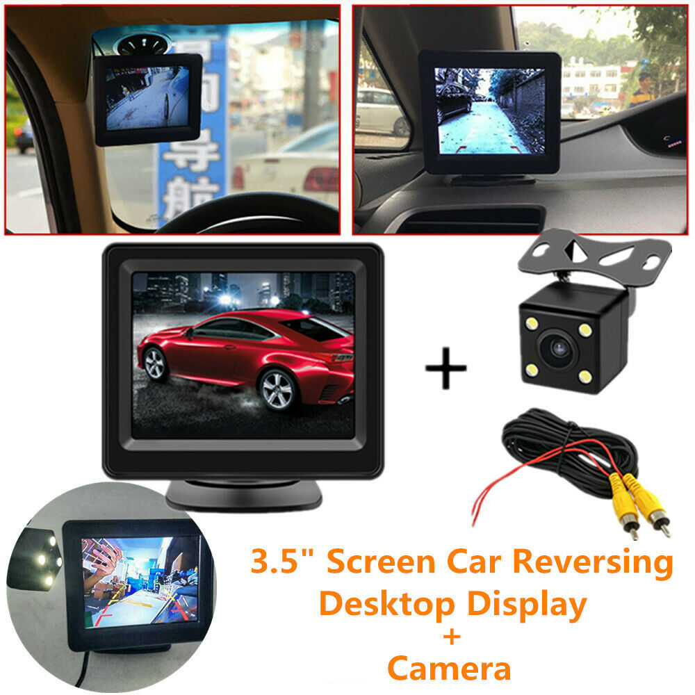 3.5" Screen LCD DVD Monitor Car Reversing Image Head-up Display +Rearview Camera