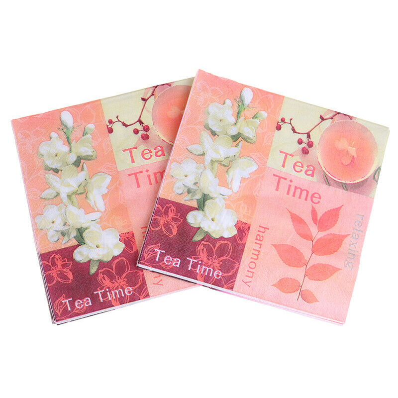 20PCS/pack Afternoon Tea Pattern Theme Paper Napkins Tissue Napkins Party SuppDD