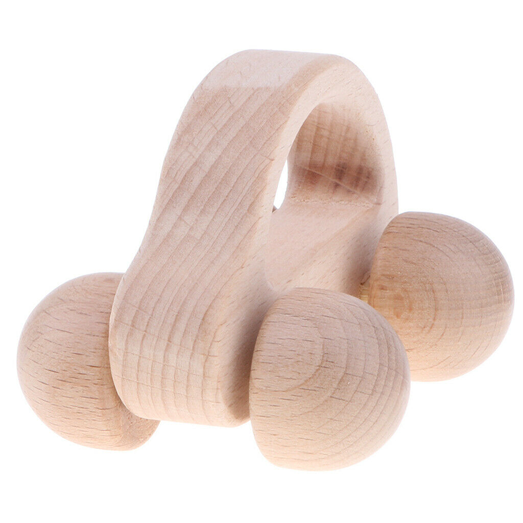 Natural Wooden Baby Rattle Early Educational Grasping & Teething Montessori