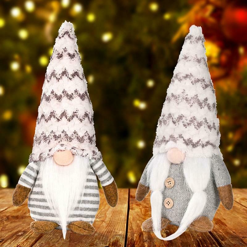 2pc Holiday Gnome Handmade Swedish Tomte Christmas Elf Decoration Table Ornament