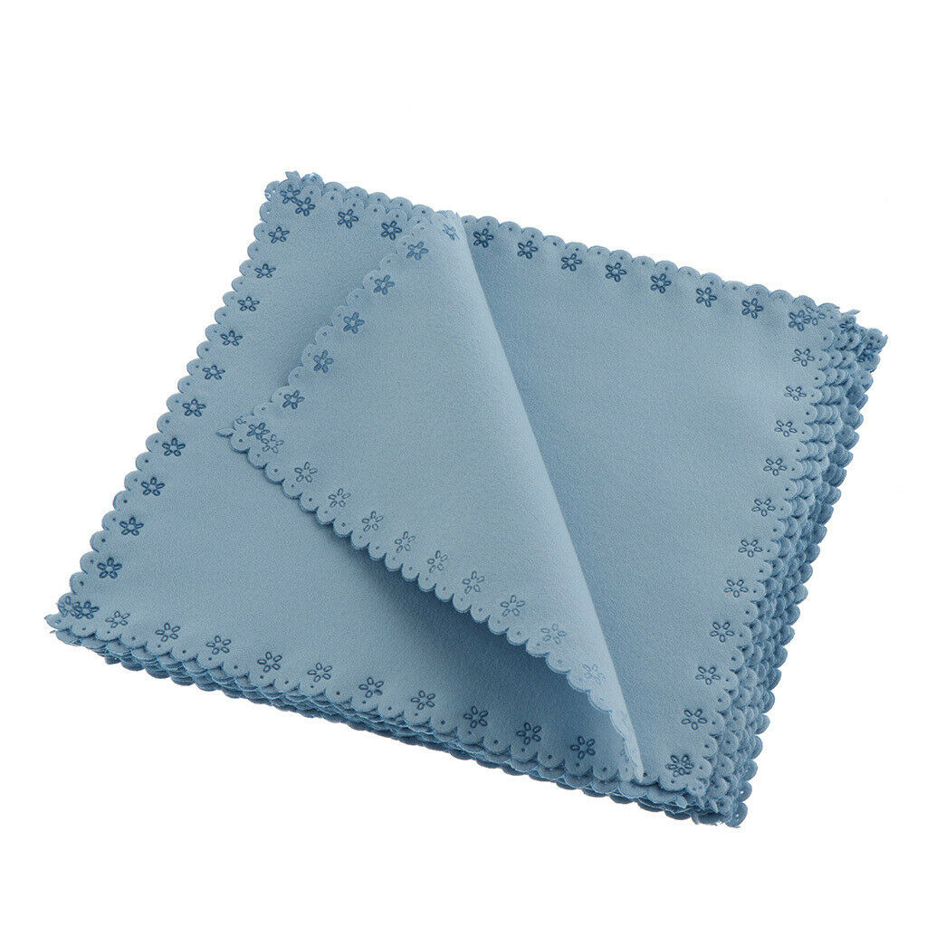 20 Pieces Double Sided Microfiber Glasses Screen Lens Cleaning Cloth Blue