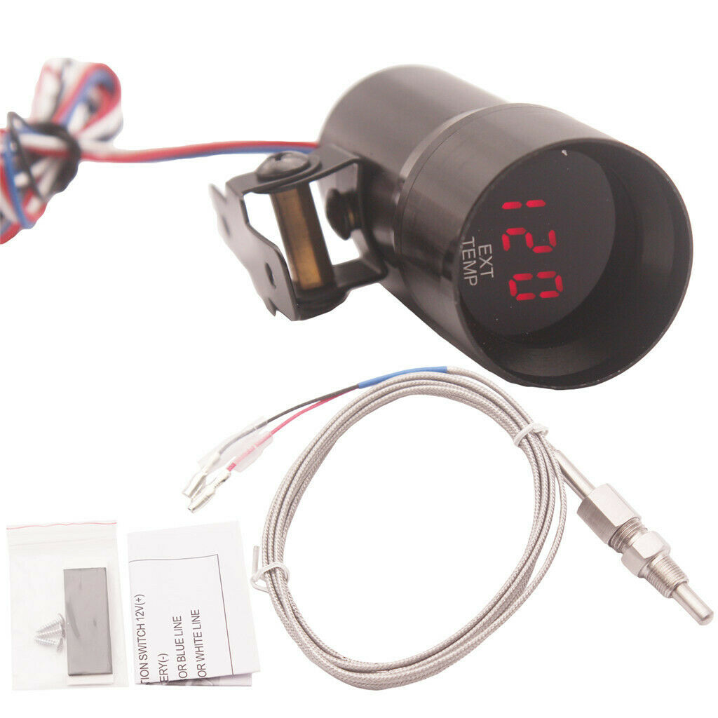 1.5" / 37mm Digital LED Exhaust GAS Oil Temp EGT Gauge w/ Sensor for Vehicle