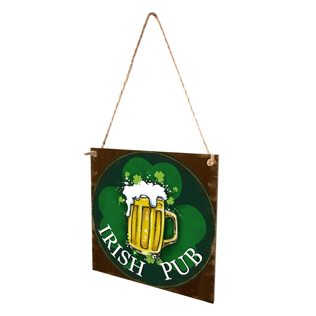 Style Chic Irish Pub Plaque Poster Novelty Hanging Wall Decor 15x15cm Green