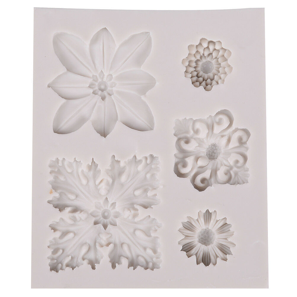 Retro flowers totem silicone mold DIY fondant cake mold chocolate mold ba.l8