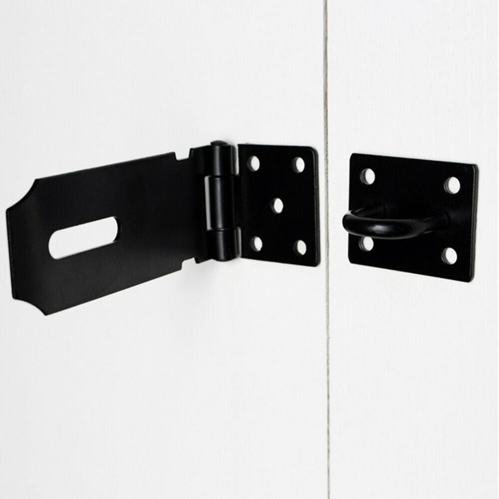 Stainless Steel Tone Metal Security Padlock Hasp Staple Door Clasp Gate Lock