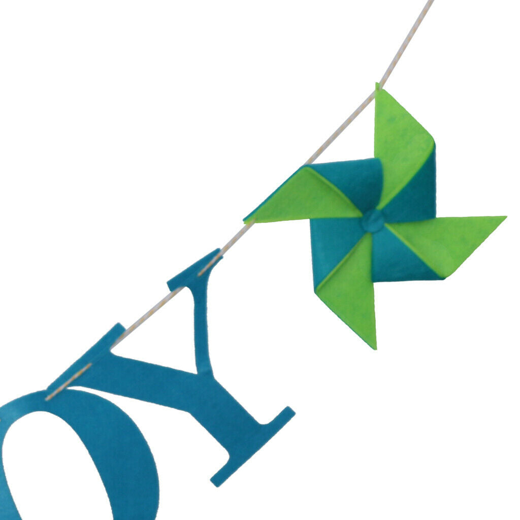 Fresh Green Blue Windmill Baby Boy Letter Bunting Banner Birthday Christening