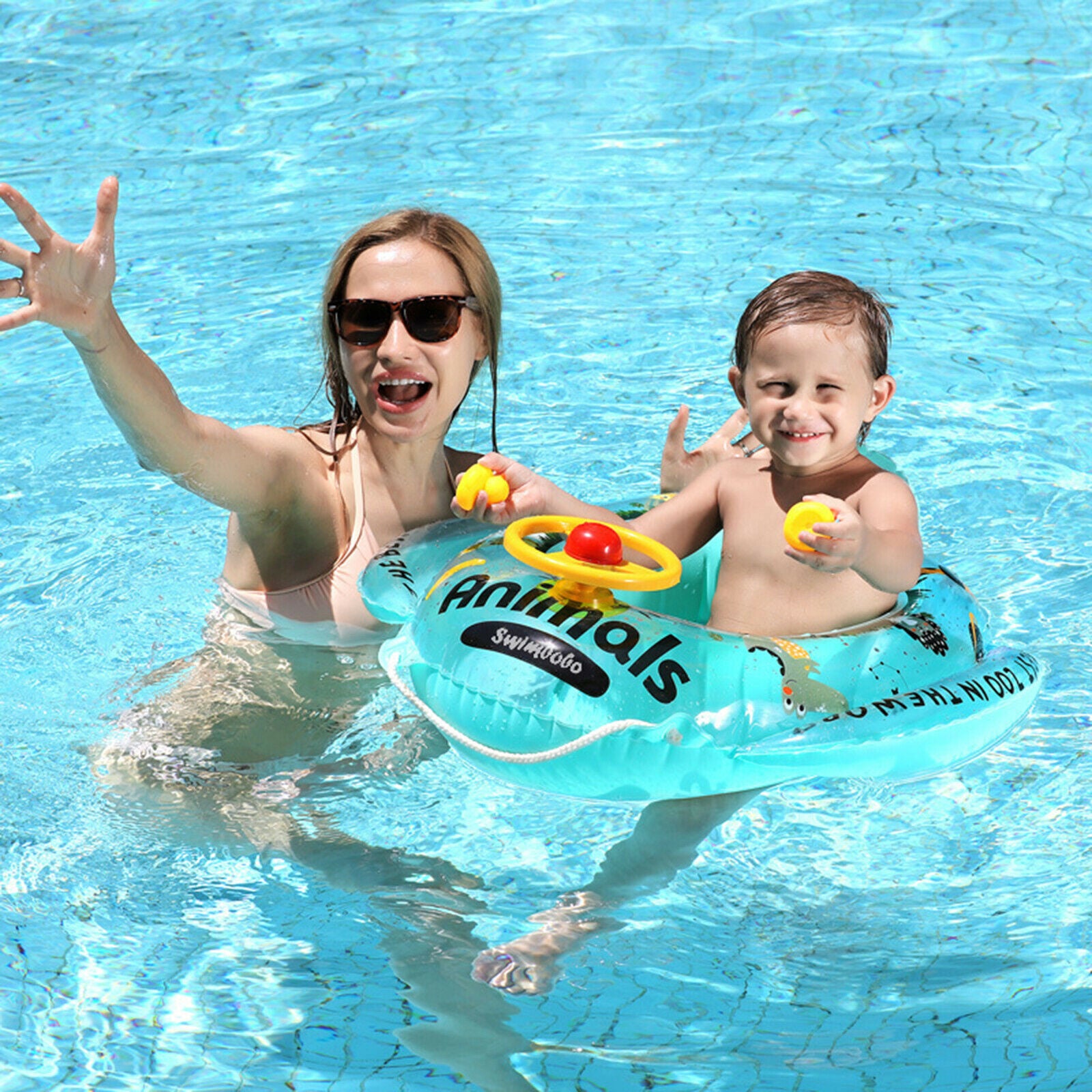 Lovely Cartoon Kids Toddler Baby Swimming Pool Float Inflatable Safety Seat