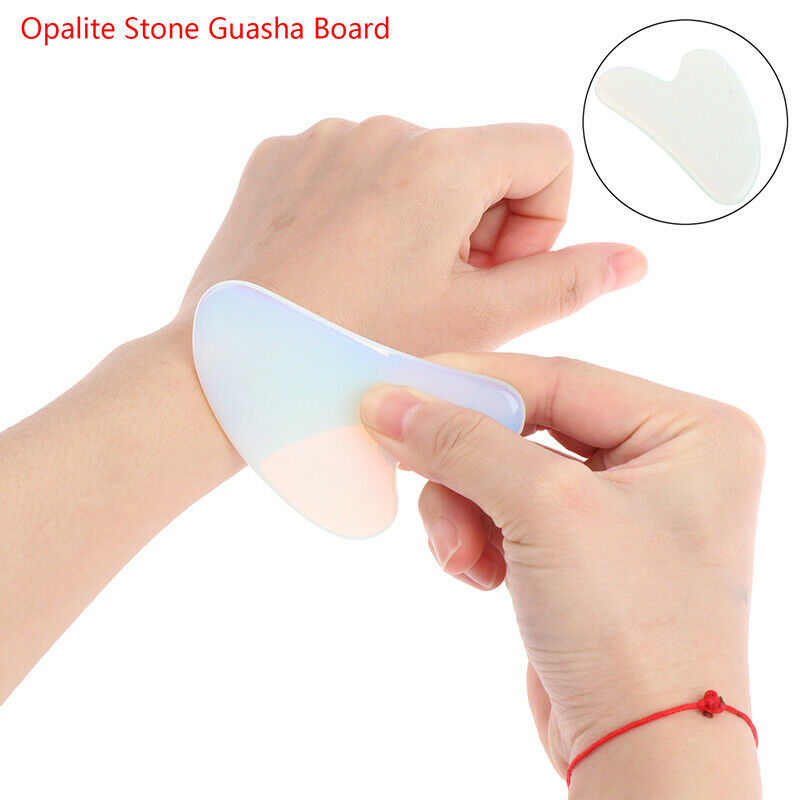 1X Guasha Board Opalite Stone Scraper Massage Tool Heart Shaped Massage P.l8