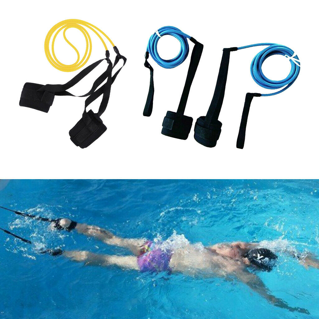 2Set Swim Bungee Training Belt Swimming Resistance Safety Leash Exerciser Tether