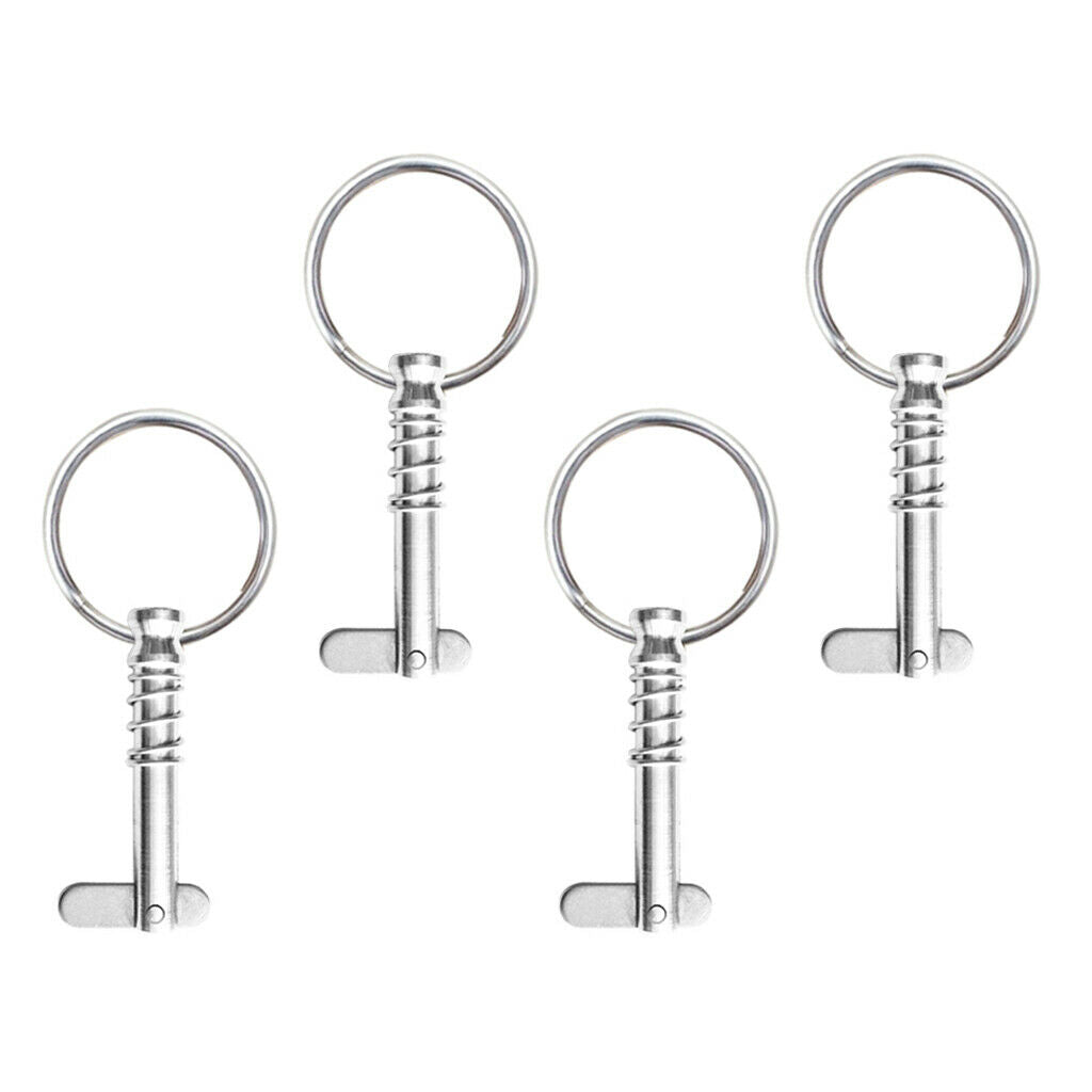 8 Pieces Pins 1/4" & Pull Ring for Boat Bimini Top Boat Fitting Hardware