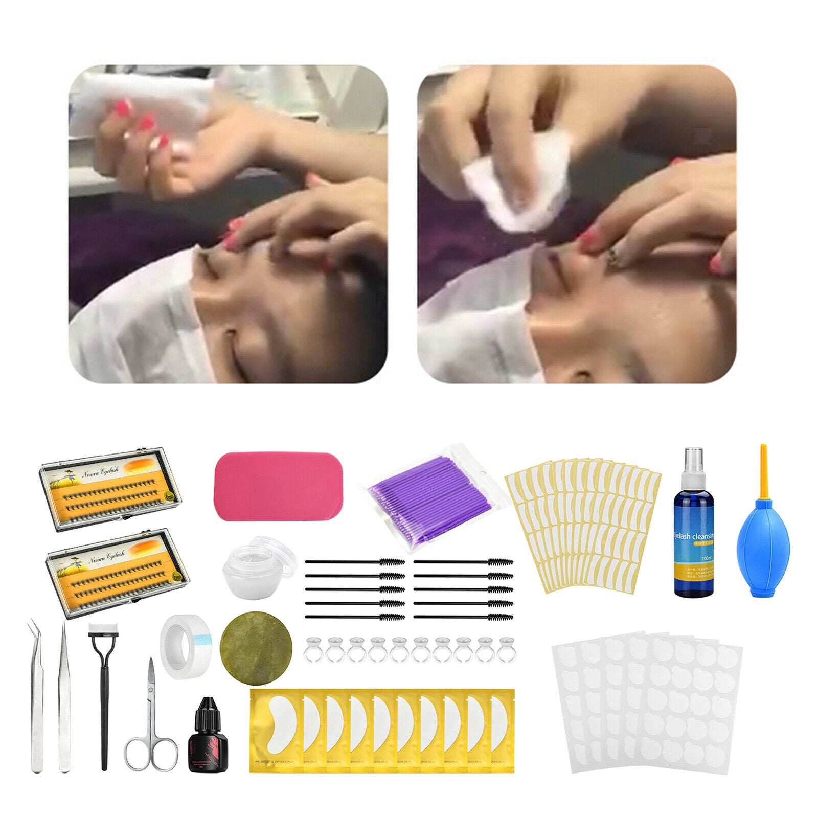 Eyelash Grafting Extension Kit, False Lashes Extension Practice Set Tools Lash