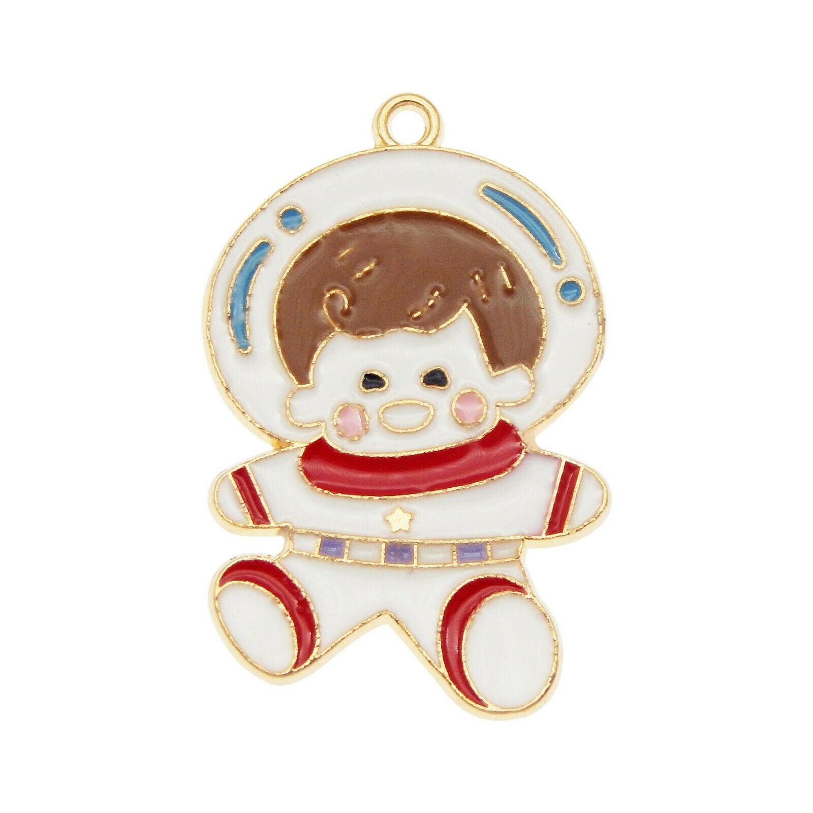 8 pcs Astronaut Boy Charm Enamel Pendant Earring Making Drop Dangle Alloy Crafts