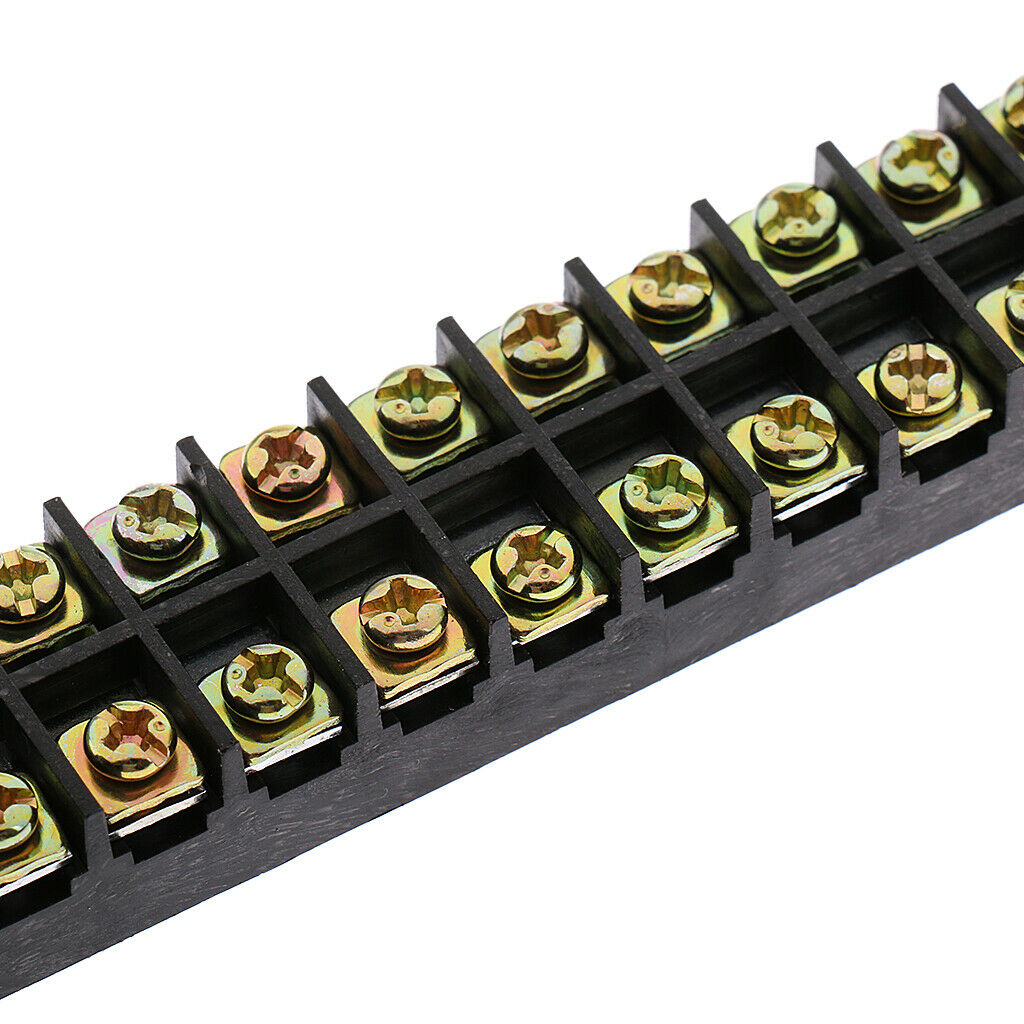 5 Pieces 600V 15A Dual Rows 12 Positions Screw Wire Terminal Strip Barrier Block