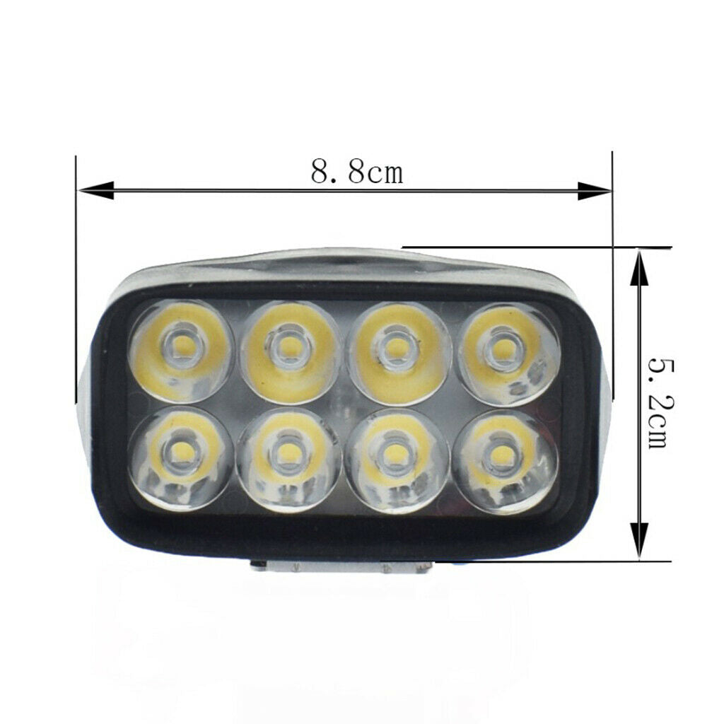 Motorcycles 12V 6500K 8-LED Auxiliary Headlights Fog Light Spot Lamp 12V 12w