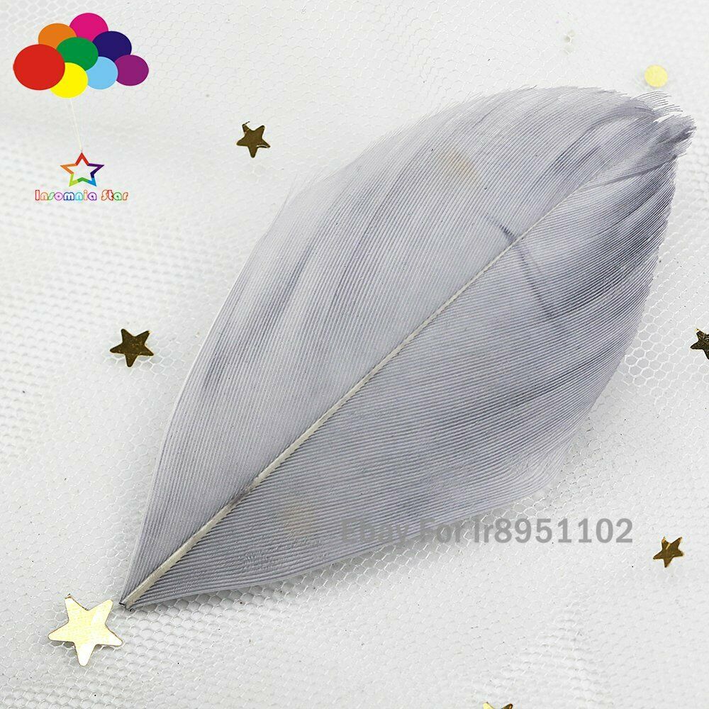 100 pieces/bag Gray beautiful Round head goose feather DIY jewelry decorative