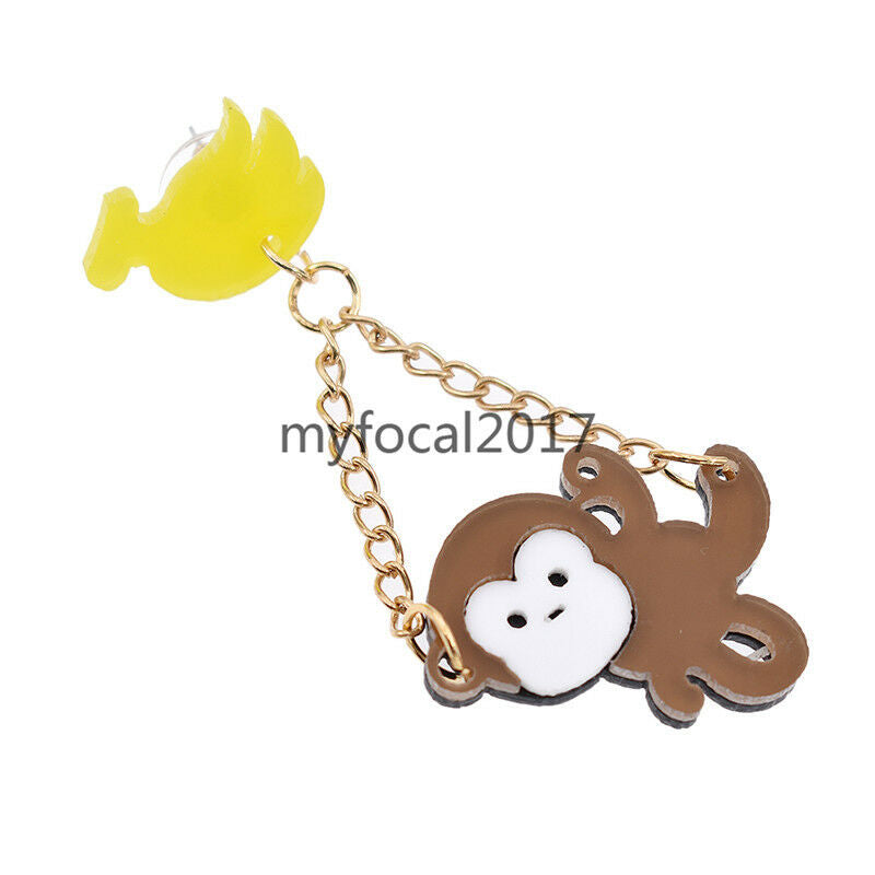 Banana Monkey Pendant Earring Studs Cute Dangle Jewelry Women Gifts Fashion Hot