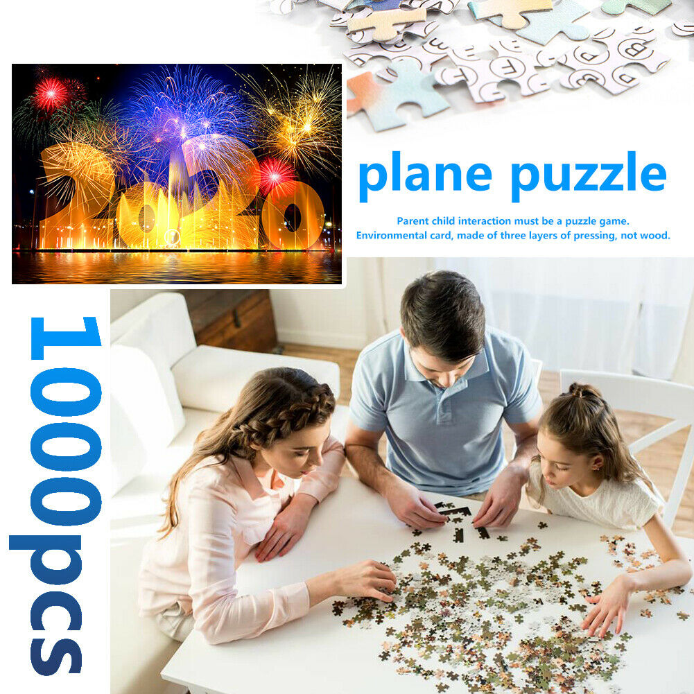 Paper Puzzles Jigsaw 1000pcs Water Fireworks Educational Assemble DIY Toys @
