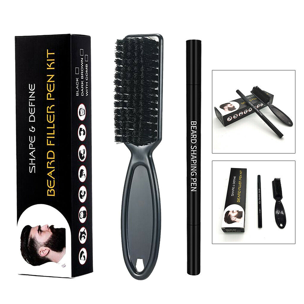 2in1 Waterproof Moustache Beard Filler Pen Pencil Long-lasting Black New