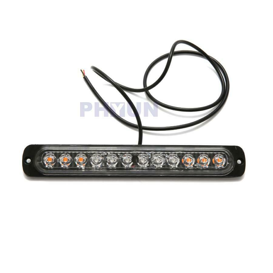2PCS Amber Light LED Strobe Flashing Warning Lights Tow Truck Van Signal Lamp